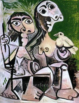 Couple al bird 2 1970 Pablo Picasso Oil Paintings